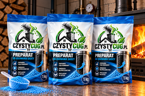 Czysty Cug – proszek do usuwania sadzy z pieca i komina